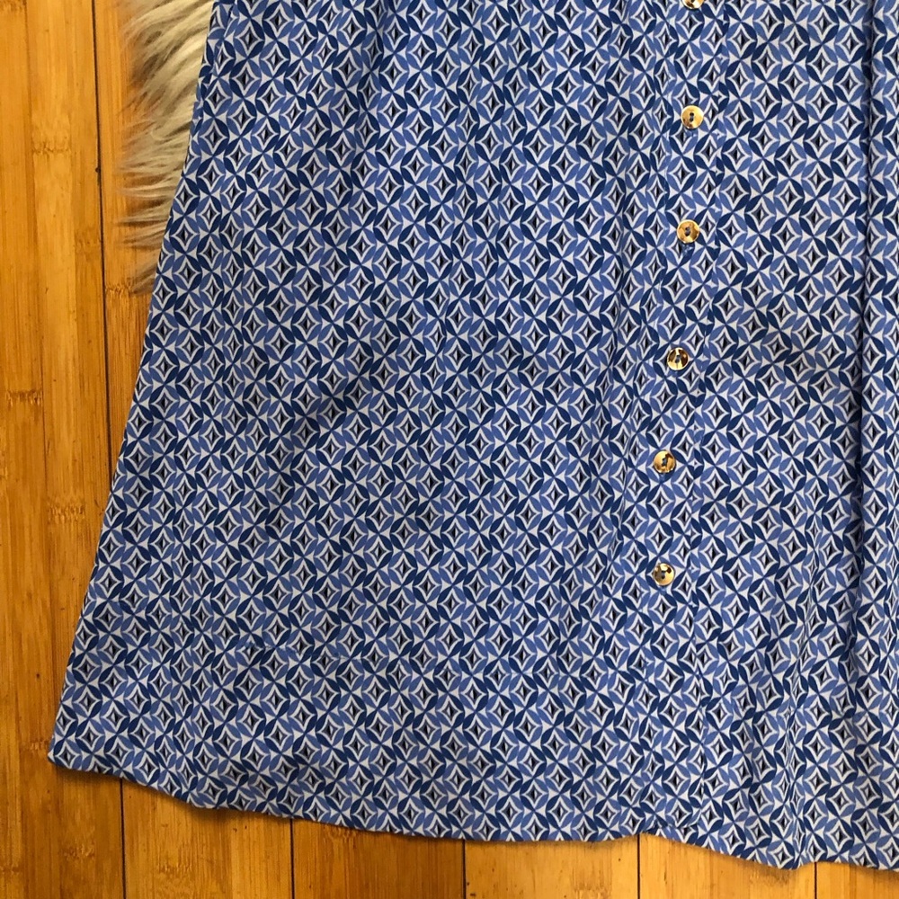 CeCe Geometric Diamond Button Down Collared Flowy… - image 10